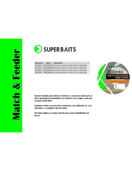 MATCH&FEEDER SUPERBAITS 300 MT